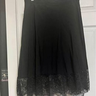 Isaac Mizrahi for Target Black Lace Trim A-Line Midi Skirt Size 8