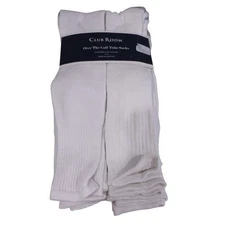 NEW Club Room Men's Over the Calf Tube Socks 12-Pairs White Size 7-12