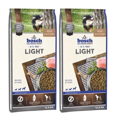 2 x 12,5 kg Bosch Light Diät Hundefutter Trockenfutter für übergewichtige Hunde