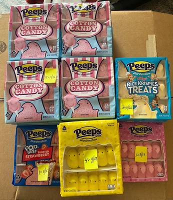 Qty 21  Marshmallow Peeps  Chicks Astd , 4.5oz Each - Best By 11/2026+ see pics