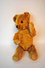 ANTIQUE GOLD MOHAIR JOINTED TEDDY BEAR 15", CIRCA 1910 - 1920s