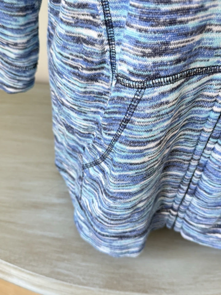 Толстовка с капюшоном One World Live & Let Live рукав 3/4 марлевая на молнии синяя махровая вязаная - Изображение 4 из 4