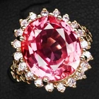 925 Sterling Silver Rose Gold Rings Graceful Pink Padparadscha Sapphire 6.25Ct