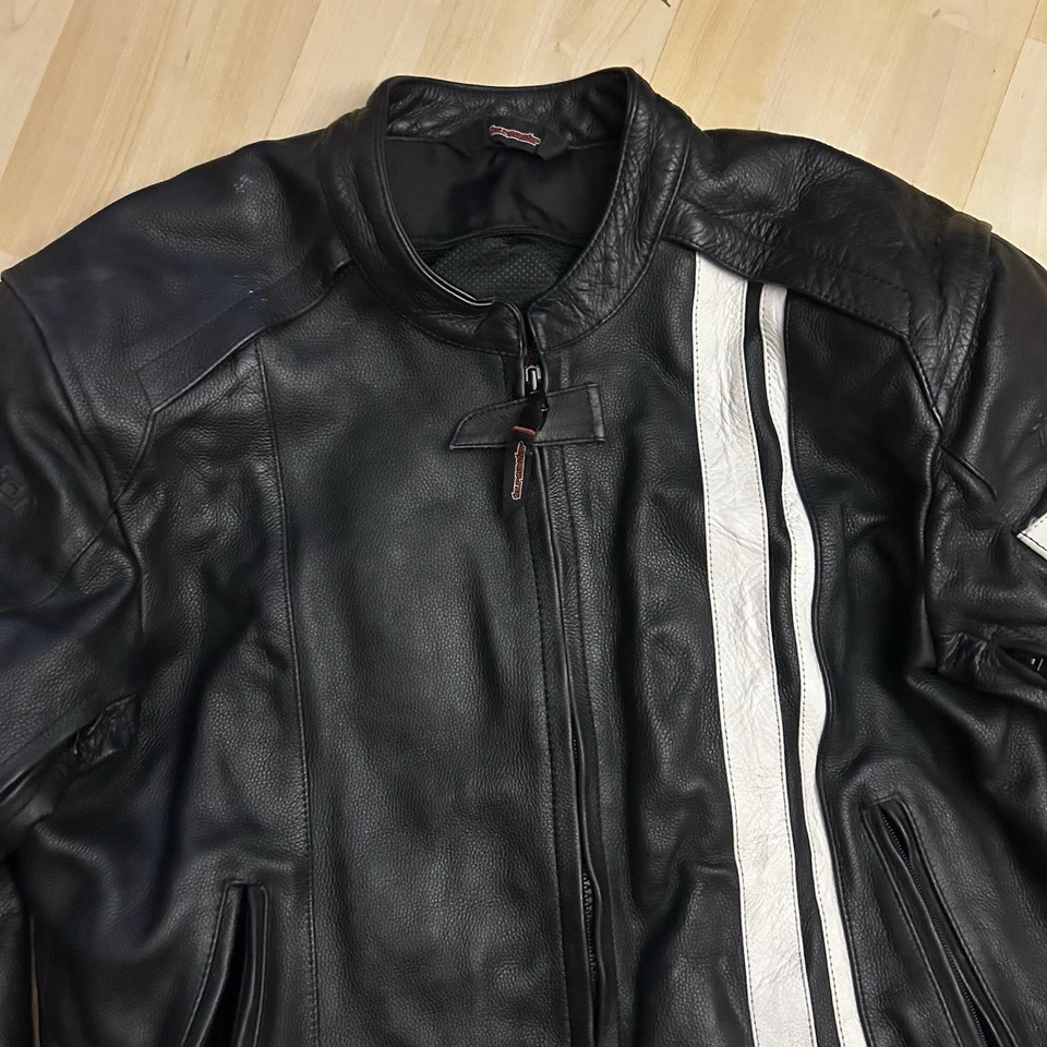 TourMaster Coaster Series III Men’s Leather Motorcycle Jacket Padded Size XL 46 - Image 2 of 4