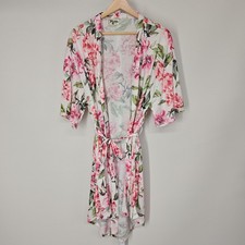 Show Me Your Mumu Floral Robe Pink Green White Peony Print One Size O/S Kimono