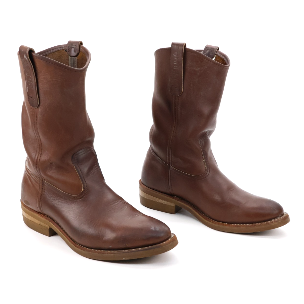 Red Wing 1155 Pecos Brown Leather Work Boots Pull On Western Men Size 8 ...