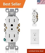 10-Pack White Tamper Resistant Outlets - 15 Amp 125V, Safe Electrical Solutions
