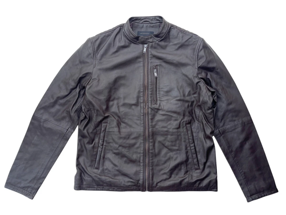 John Varvatos Leather Outer Shell Brown Coats, Jackets 