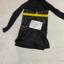Balera black sparkle long sleeve leotard LC large child 10-12/12-14. SKU718