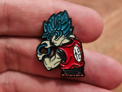 B1 Super Saiyan Goku Blue Hair DragonBall Z Lapel Pin