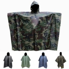 Waterproof Raincoat Poncho Adults 3in1 Multifunction Reusable Rain Capes Camping