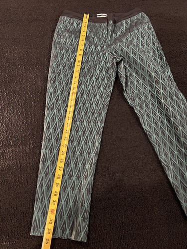 Halogen Quinn fit Emerald and Black Diamond Print Luxury Pants Women's Size 6P - Picture 4 of 5