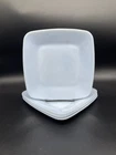 4 Fire King Azurite Blue Charm Glass Luncheon Plate 8.25" Square VTG
