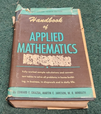 1966 HANDBOOK OF APPLIED MATHEMATICS Edward E. Grazda Martin Jansson hc/dj