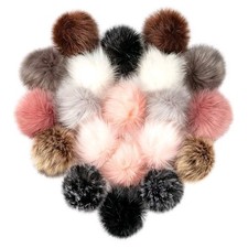 20 Pcs Faux Fur Pom Poms for Hats - 4.5 Inch Fluffy DIY Knitting Hat Pompoms...