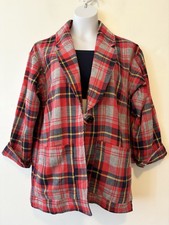 Vintage Handmade Blazer Jacket Single Button Close Medium Women Pockets