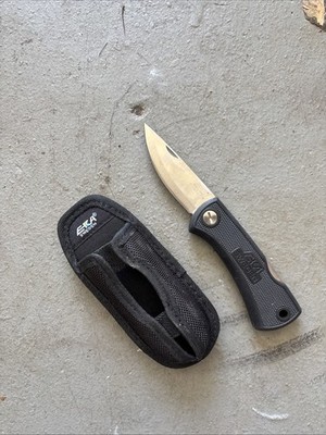 EKA Swede 88 Folding Knife W/ Black Rubber Handle  + Nylon Sheath -  Sweden