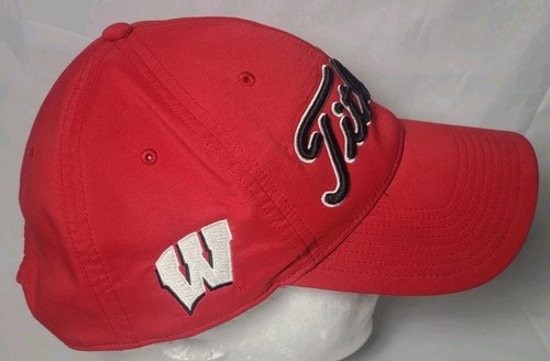 47 Brand Titleist University of Wisconsin Badgers Red Golf Hat Snapback ~ Used - Picture 4 of 13