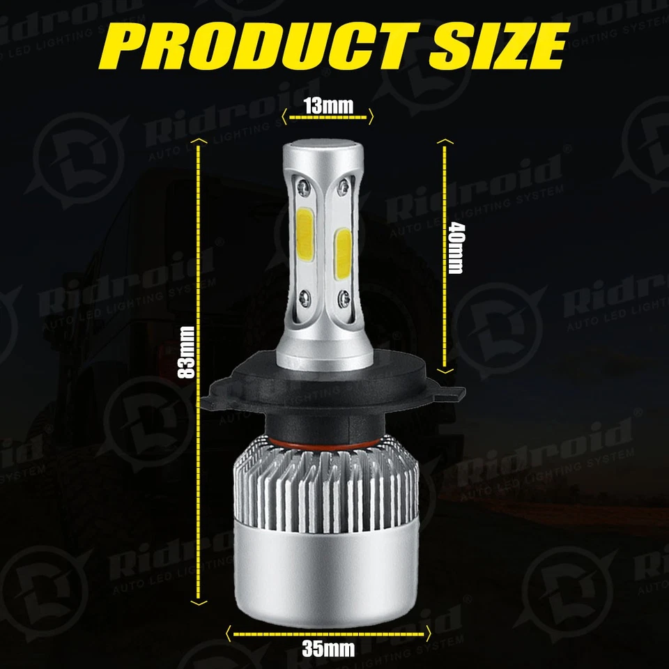 4PCS 4x6" LED Headlights Hi/Lo Beam for 1980-1988 Oldsmobile Cutlass Supreme DRL - Image 3 of 4