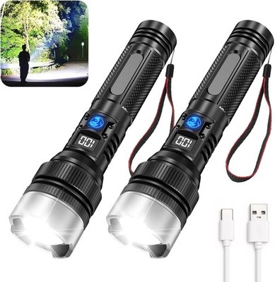 Flashlight with 10000 Lumens, Type-C Fast Charging & 16-Hour Runtime, 3 Modes, T