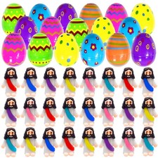 24 Pcs Prefilled Easter Eggs with Mini Jesus Figurines Resin Toys Great for K...