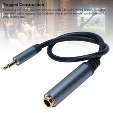 6.35mm Female Jack to 3.5mm Male Sound Cable Single Channel Headphone Extension