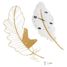 Feather-Shaped Wall Clock - Modern Design for Indoor & Outdoor Use