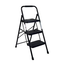 Heavy Duty Steel Folding 3 Step Ladder Step Stool Wide Anti-Slip Pedal Portable