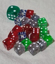 Lot Of 21 Clear Gaming Dice Assorted Colors D22