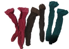 Vintage Lot of Three Knee-High Hose Textured Variety of Colors One Size