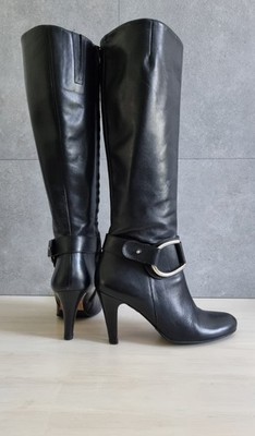 SCHICK!! Buffalo London Stiefel Gr. 39 Nappa-Leder Kniehoch Stiletto NEUWERTIG