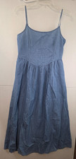 GAP Women’s Small Blue Cotton Dip-Waist Midi Dress NWT $69.99