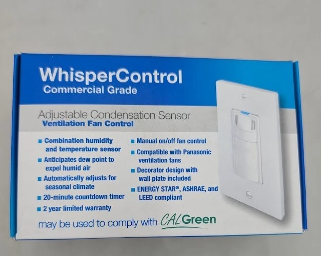 WhisperControl Adiustable Condensation Sensor Ventilation Fan/Light Control
Opens in a new window or