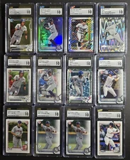 Gem Mint 10 Graded Rookie/ Bowman 1st Baseball Trading Card Lot CSG 12 Cards