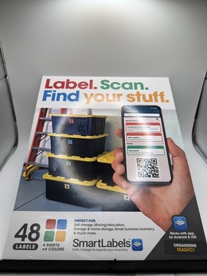 48 QR Code Stickers   Easy Management & Tracking for Storage Solutions - 5 Pack