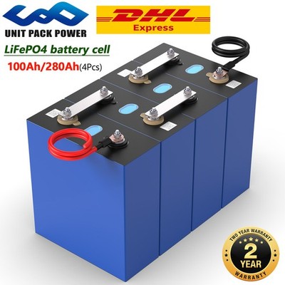 100Ah 280Ah LiFePO4 Battery Cell Lithium Akku Solar System Motorhome Golf Buggy