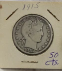 1915 US Barber Half 50c Nice VG Details (Cleaned) Key Date