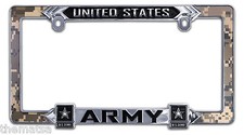 ARMY MILITARY LOGO 3D GRAPHICS CHROME LICENSE PLATE FRAME MADE IN USA