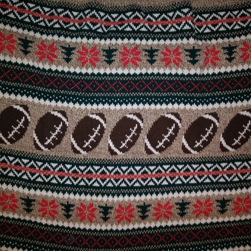 Men's Foundry Khaki Football Sweater Brown Red Long Sleeve 1/4 Zip 2XL Pullover - Picture 7 of 11