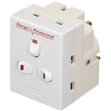 Image of 3 Way Switched Surge Power Protector Adaptor Plug 13A 3 GANG 3G Multi Socket