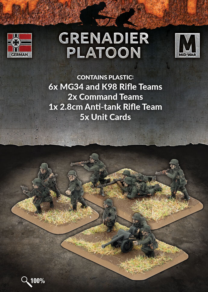 Flames of War Mid War German Grenadier Platoon (Plastic) (GE756)