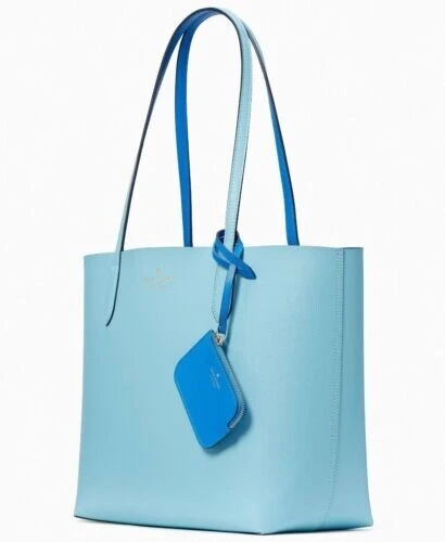 Borsa Kate Spade Ava in pelle blu reversibile + borsa acquamarina K6052 nuova con etichette $359