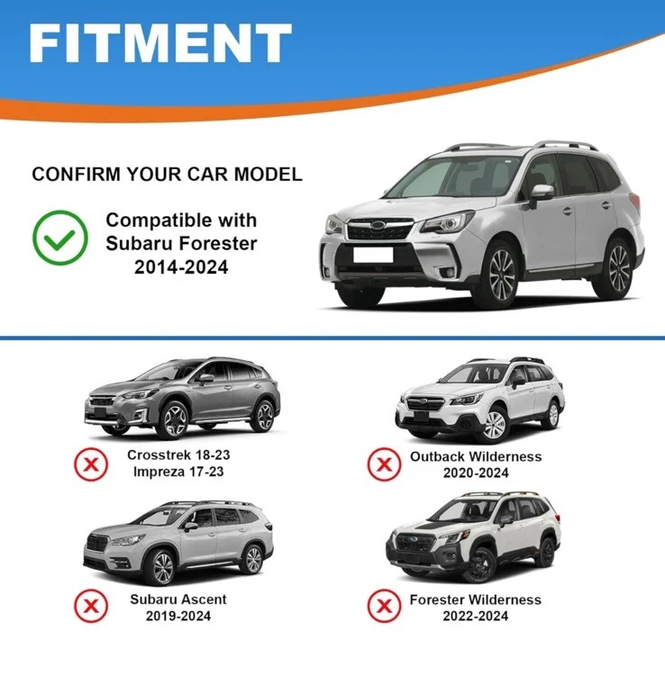 Barras transversales para portaequipajes de techo Fengyu 260 lb compatibles con Subaru Forester 2014-2024 Foto 2 de 4