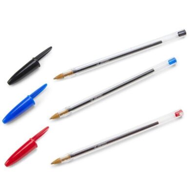 BIC Cristal Mittelgroße Kugelschreiber 1,0 mm Biro SCHWARZ, BLAU und ROT