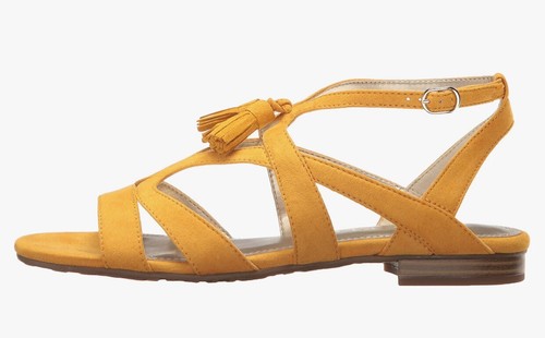 Anne Klein Women's Noreena Yellow Suede Flat Sandal Shoe Size 11 M New w/o Box - Picture 3 of 12