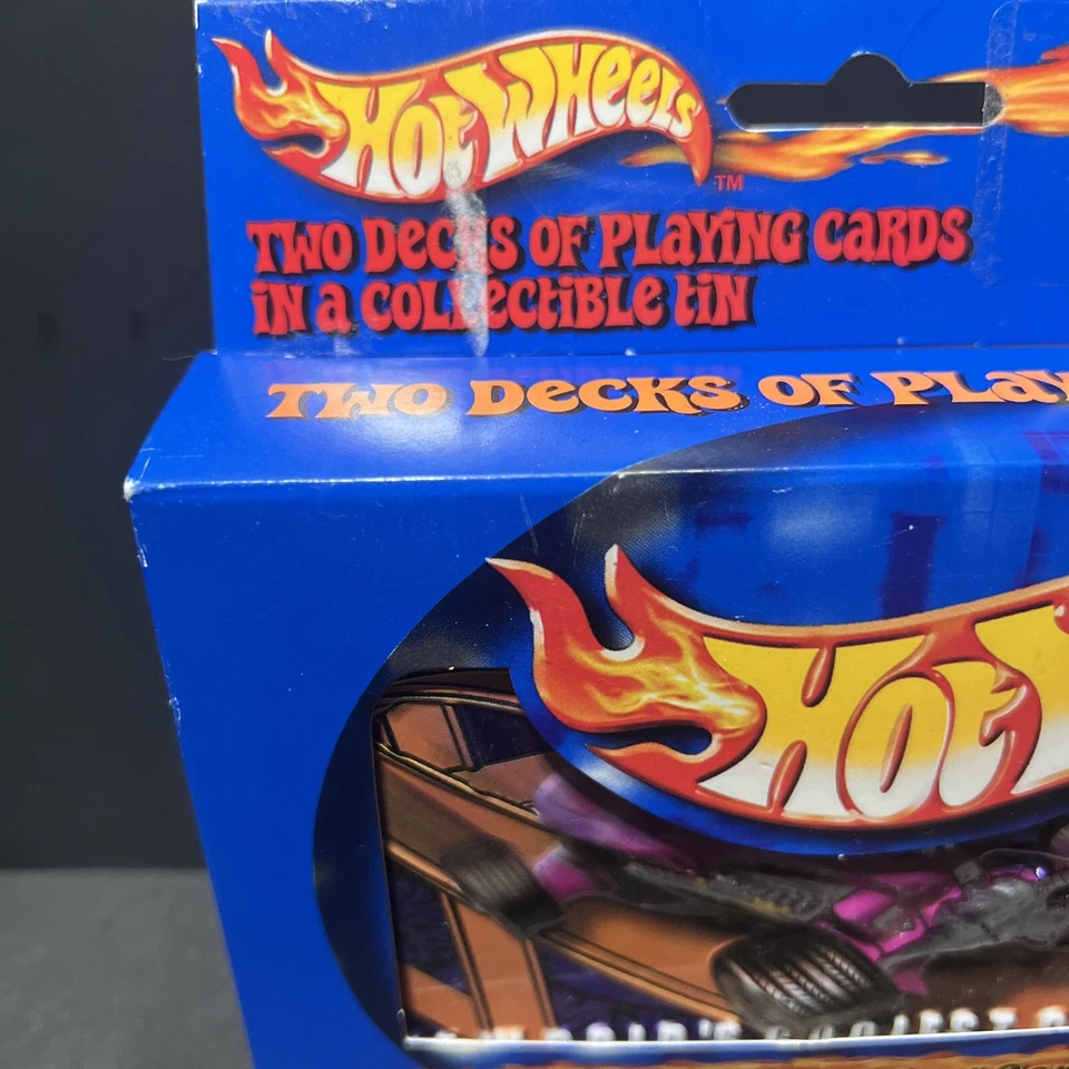 2001 Hot Wheels Playing Cards - 2decks In Collectible Tin Box – New/Sealed. (F3) - Image 3 of 4
