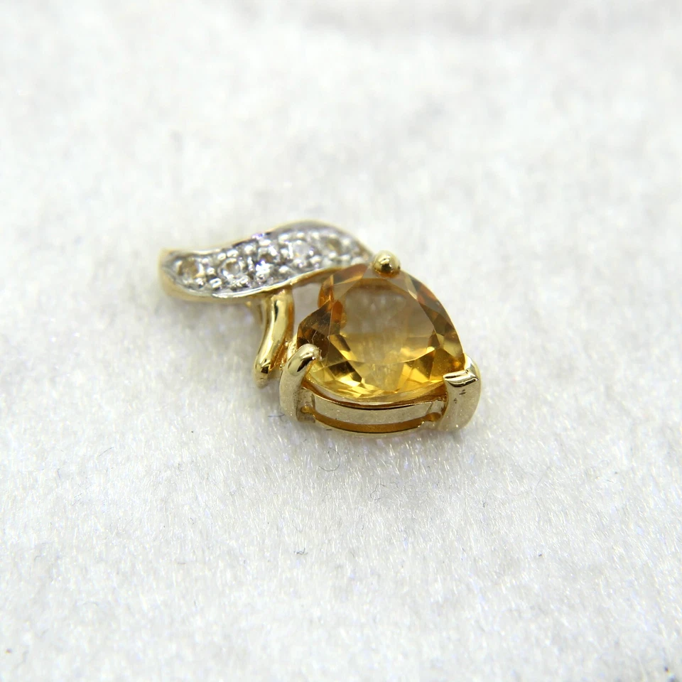 Colgante corazón topacio citrino oro 9ct Foto 2 de 4