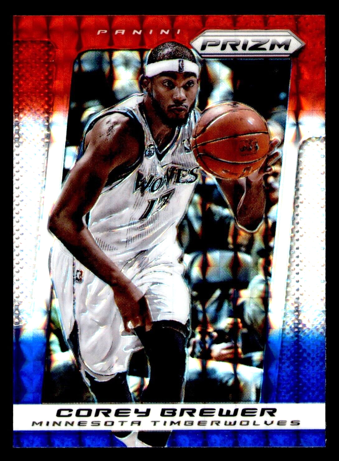2013-14 Panini Prizm Corey Brewer Red White and Blue Mosaic Prizm #192