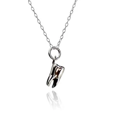 FashionJunkie4Life Sterling Silver 3D Tooth Necklace with 18" Chain