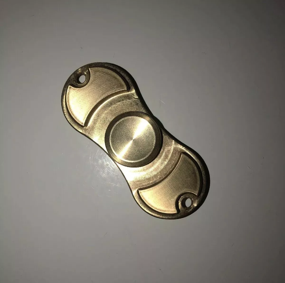 Brass color Aluminum Dual Fidget Hand Spinner Toy 